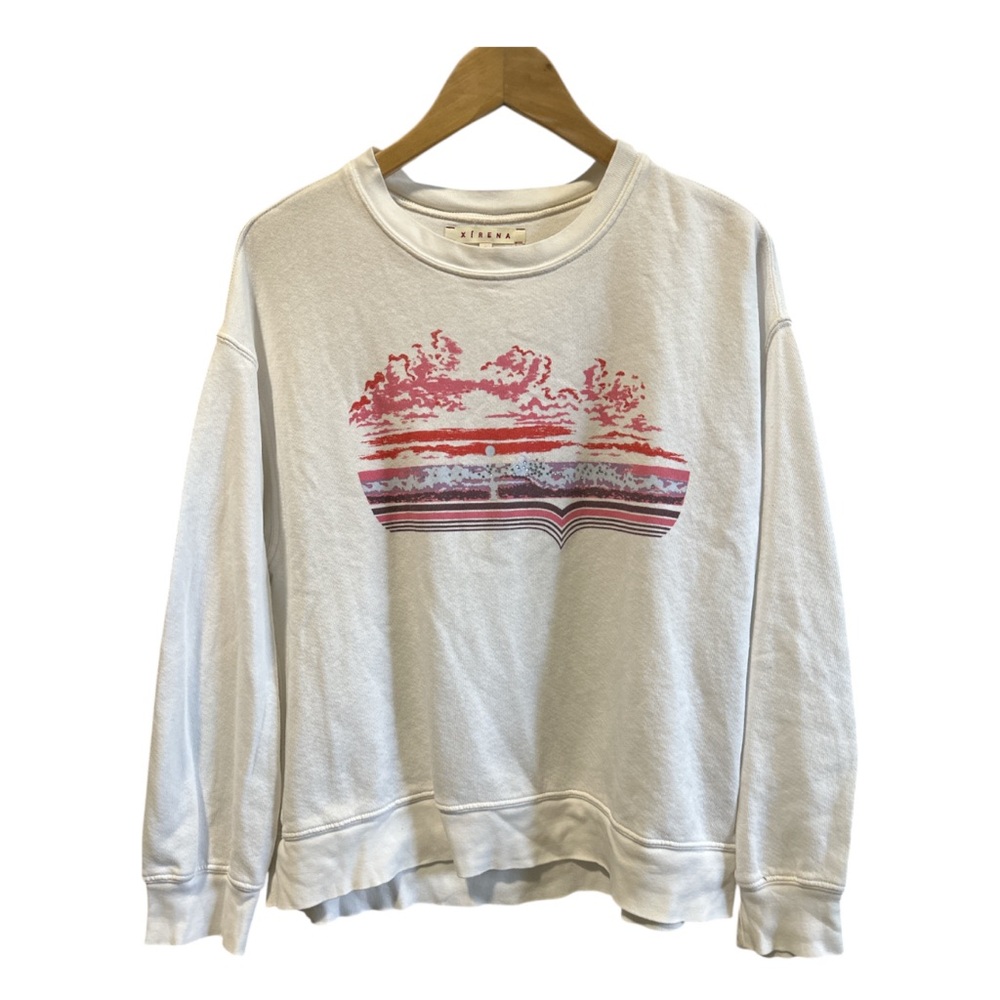 XIRENA Cotton Blend Oversized Crewneck Sunset Casual Sweatshirt Size S